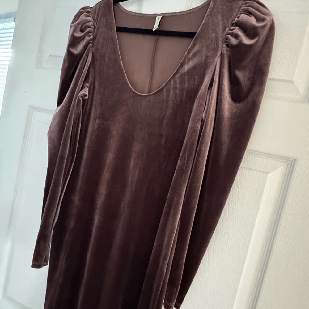 Gentle Fawn Chocolate Velvet Mini Dress